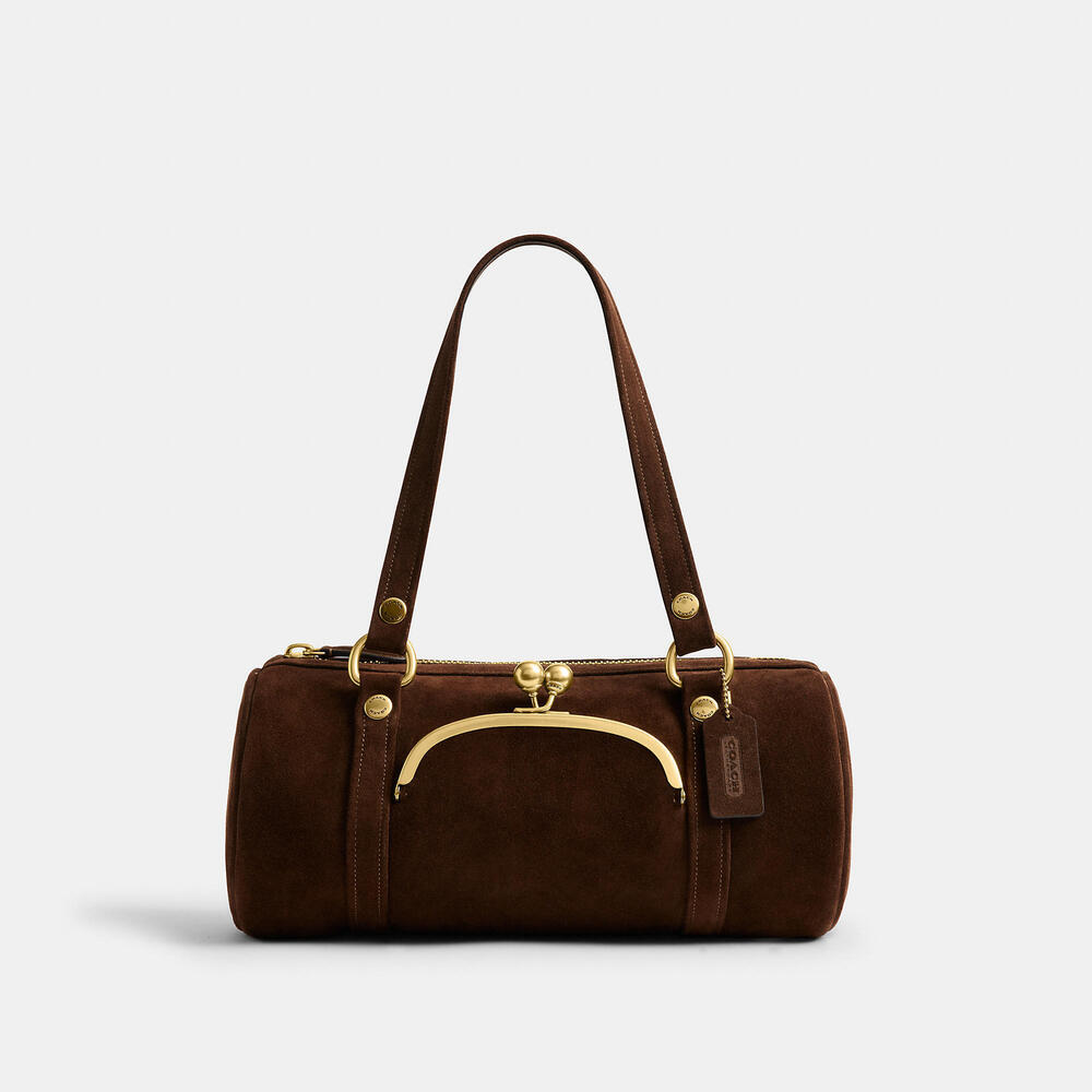 Coach Kisslock Barrel Bag in Chocolate
